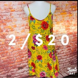 No Boundaries Colorful Yellow Floral Slip Dress